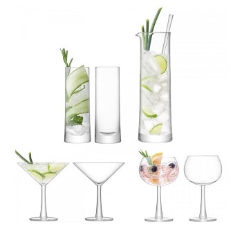 Handmade Glass Gin Cocktail Set by LSA International