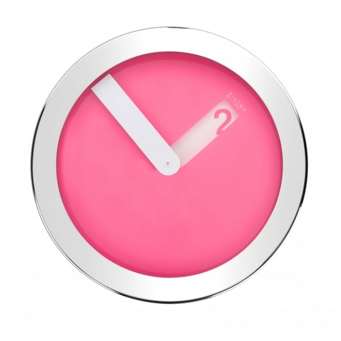 Pink Wall Clock With Stainless Steel Case by Istra London