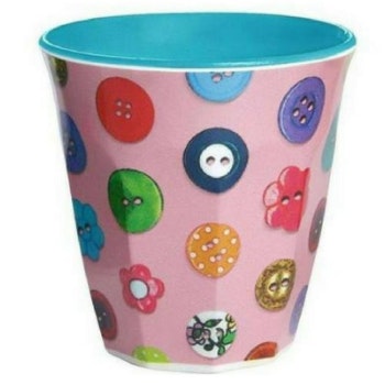 Pink Buttons Melamine Cup by Bombay Duck