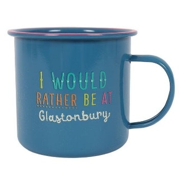 I Would Rather Be At Glastonbury Enamel Mug by Hyde And Seek