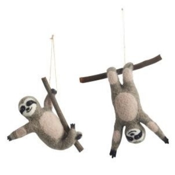 Felt Playful Sloth Hanging Decor by Transomnia