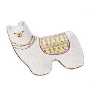 Gold Rim Llama Trinket Dish by Transomnia