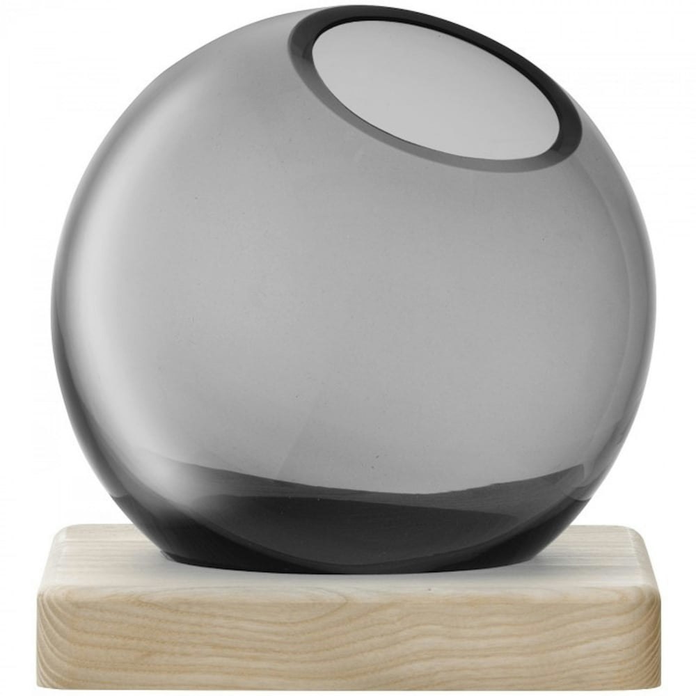 14.5cm Grey Axis Handmade Glass Vase & Ash Base by LSA International