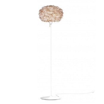 Medium Light Brown Feather Eos Floor Lamp with White Santé Stand by UMAGE