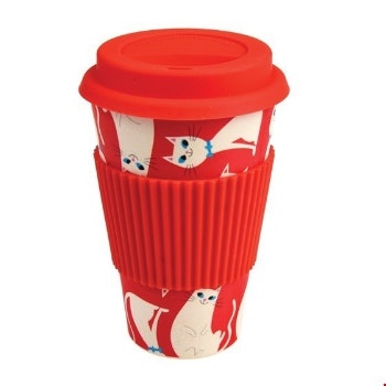 White Cat Bamboo Travel Mug by Rex London