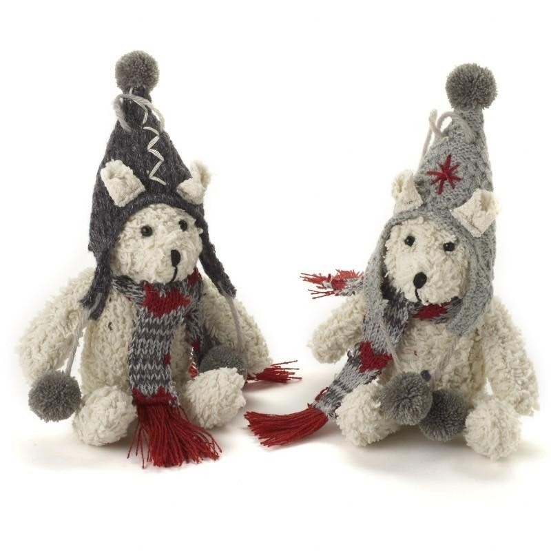 Hanging Winter Teddy Bear Decoration by Heaven Sends