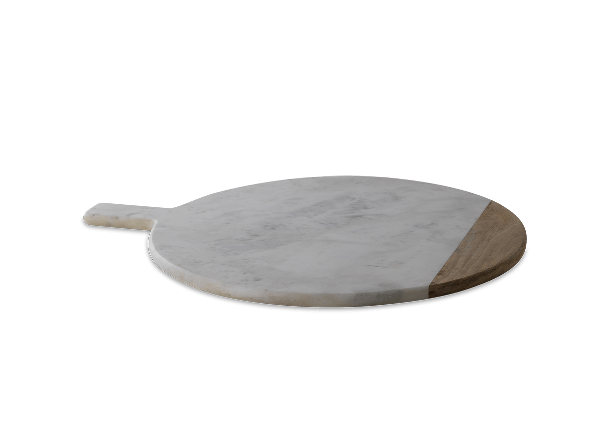 White Large Bwari Round Marble Board by Luma
