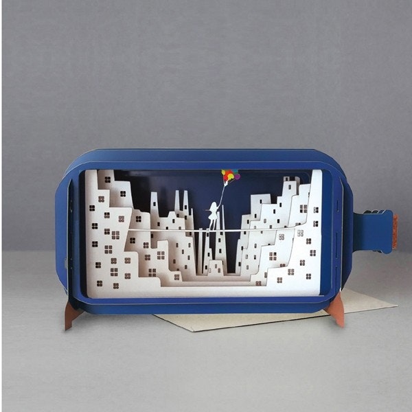 City Scene Message In Bottle Card by Alljoy Design