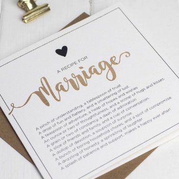 Recipe For Marriage Card by Bespoke Verse