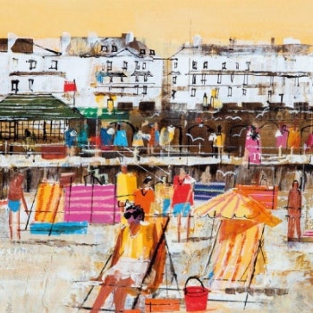 Enjoying The Sun Sidmouth Card by Mike Bernard