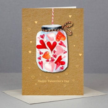 Wooden Hearts Valentines Card by Alljoy Design