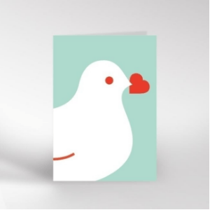 Dove And Heart Card by Hyde And Seek