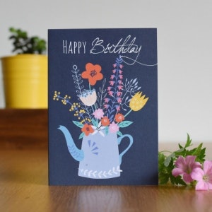 Happy Birthday Flower Jug Card by Hyde And Seek