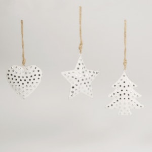 Star Or Tree Or Heart Metal Decoration by Sass & Belle