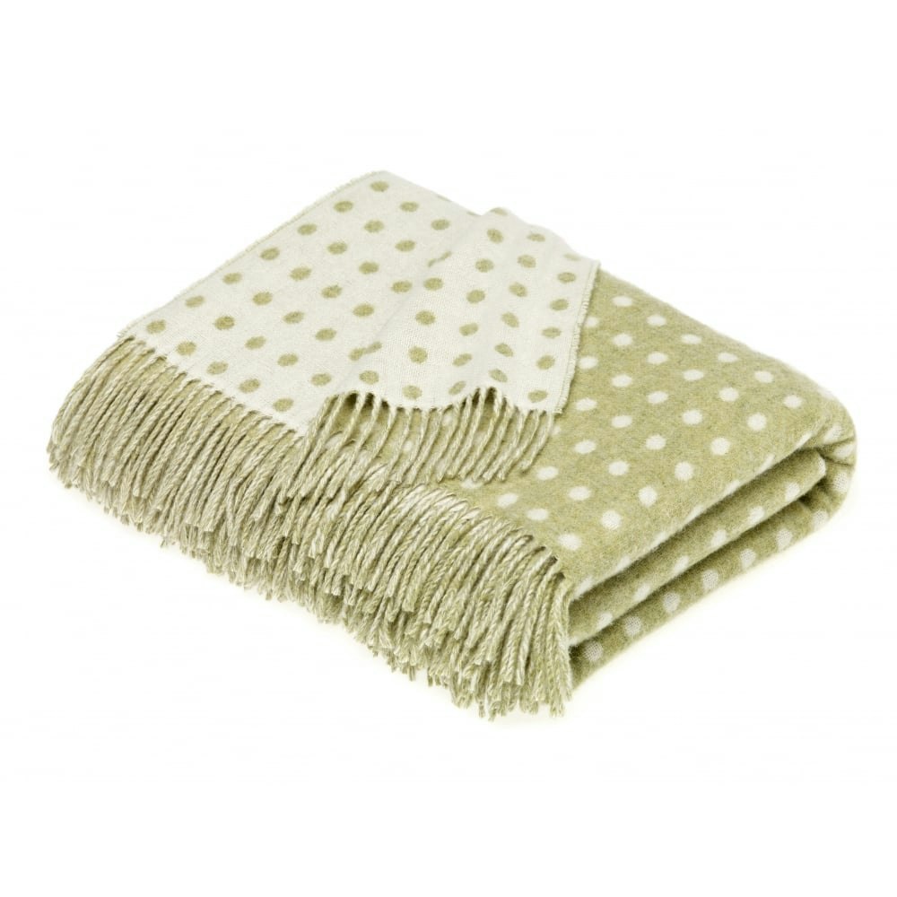 Sage Luxury Lambswool Spot Throw by Bronte by Moon