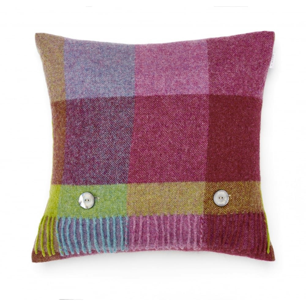 Thistle Rome Check Pure New Wool Cushion by Bronte by Moon