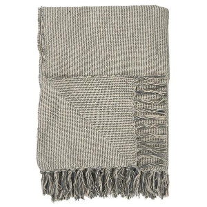 Cream With Dark Grey Small Stripes Throw by Ib Laursen
