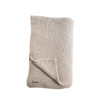 Moss Stitch Cotton Throw - Stone 125x180 by Kagu Interiors