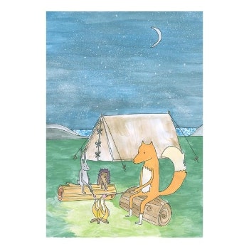 Campfire Adventures Print by Sarah Lovell Art