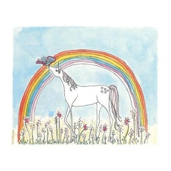 Unicorn Magic Rainbow Print by Sarah Lovell Art
