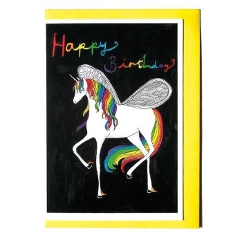 Happy Birthday Unicorn Magic Card by Sarah Lovell Art