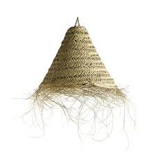 Woven Palmleaf Lampshade with Fringe - Small by House Doctor