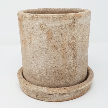 Pale Terracotta Large Pot And Saucer by Dassie Artisan