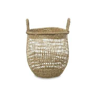 Handwoven Seagrass Basket with Handles - Small by