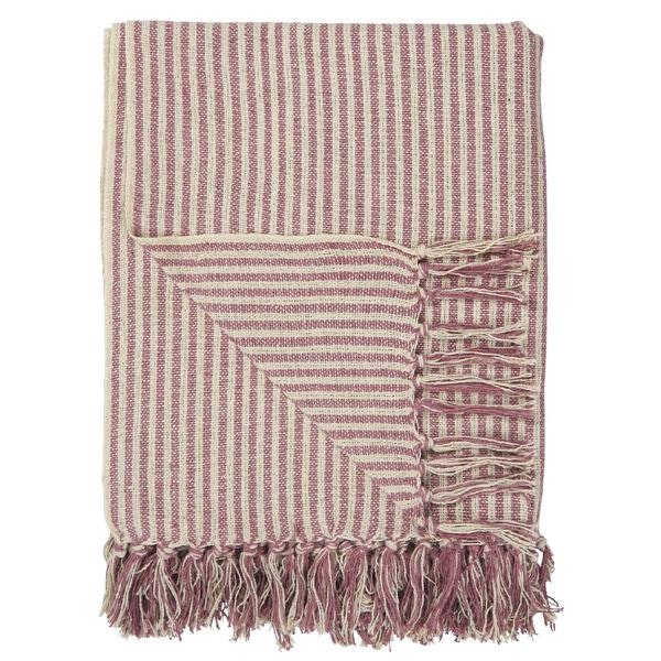 Raspberry Striped Cotton Throw by Ib Laursen