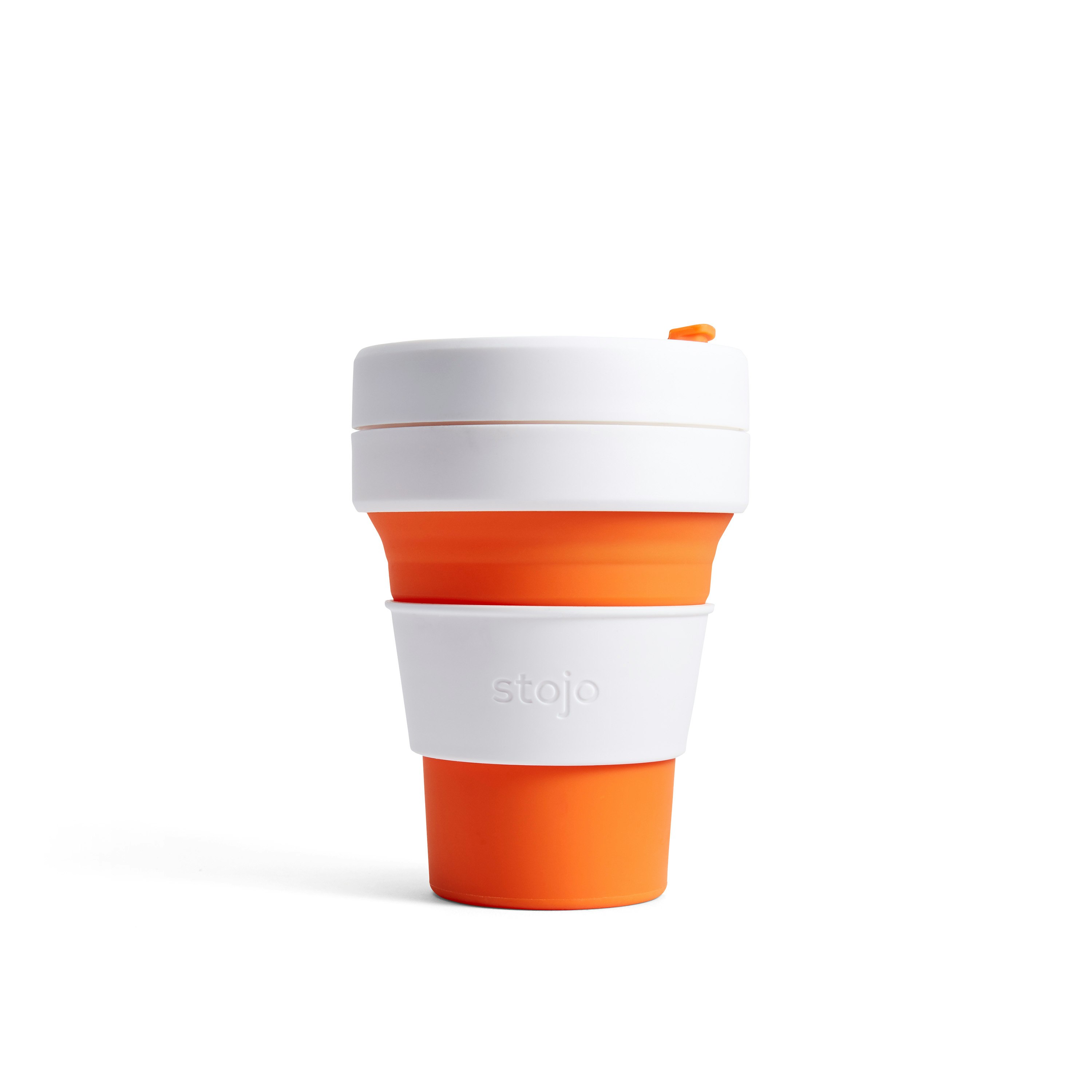 Orange Silicone Collapsible Coffee Cup by Stojo