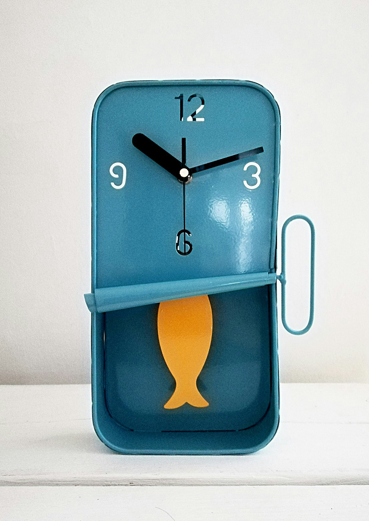 Blue Sardine Clock by