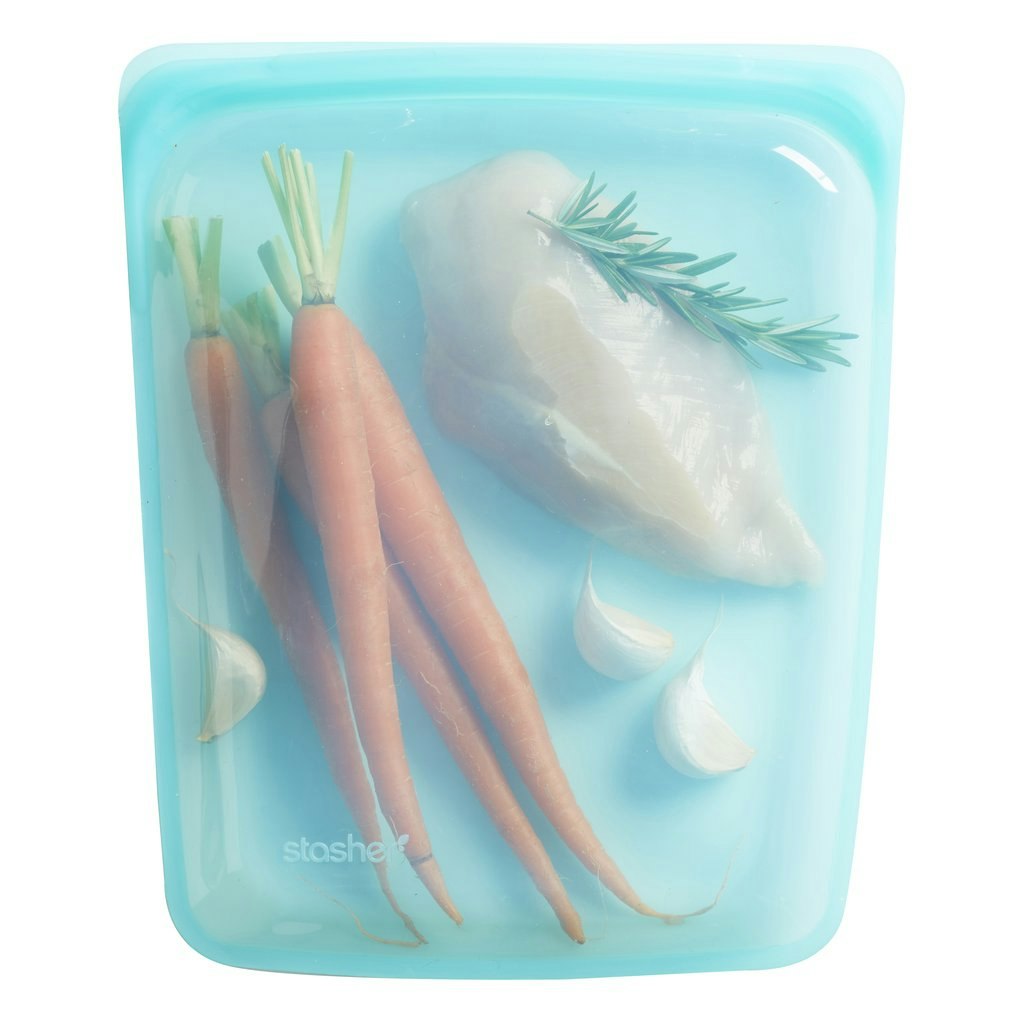 Large Aqua Reusable Silicone Half Gallon Bag by Stasher