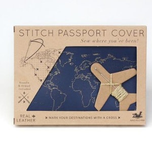 Navy Stitch Passport Cover by made in china