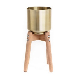Small Gold Metal Planter by bunnyandclarke
