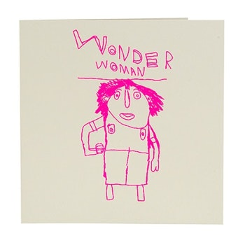 Wonder Woman Hand Printed Card by ARTHOUSE Unlimited