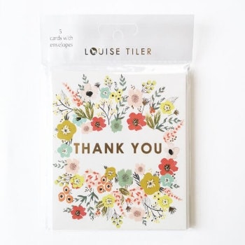 Pack Of 5 Thank You Floral Cards by Louise Tiler