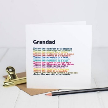 Grandad Rainbow Poem Card by Bespoke Verse