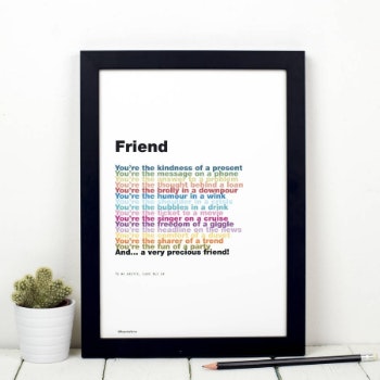 Rainbow Poem Friend Print by Bespoke Verse