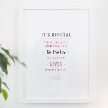 Official Gin Drinker In Exeter Print by Coulson Macleod
