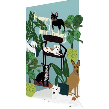 Happy Birthday Dogs Cutout Card by Roger la Borde