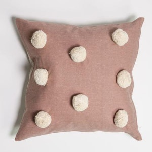 Giant Pom Pom Cushion Mushroom Pink by Raine And Humble