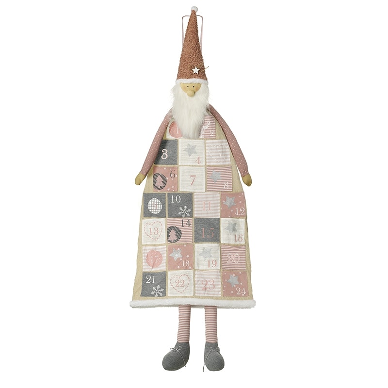 Pink Fabric Santa Advent Calendar by Heaven Sends