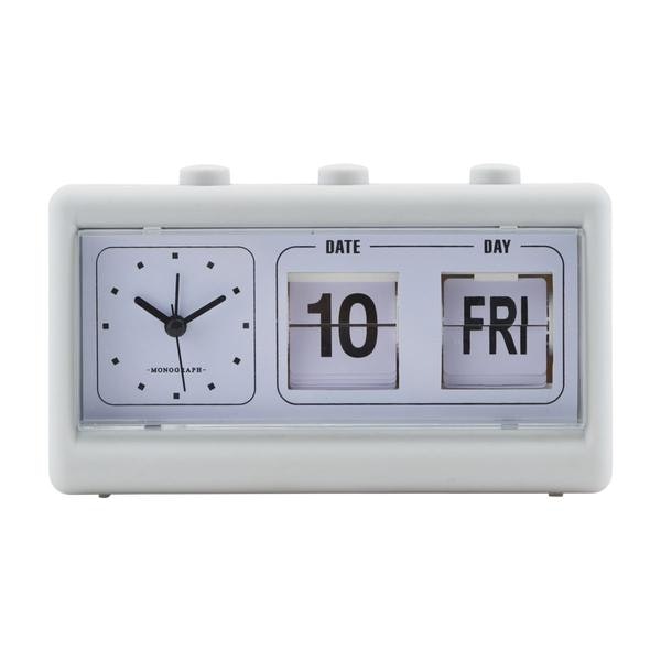 Retro Grey W Alarm And Calendar Clock by House Doctor