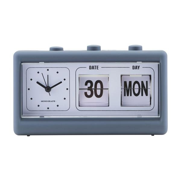 Retro Blue W Alarm And Calendar Clock by House Doctor