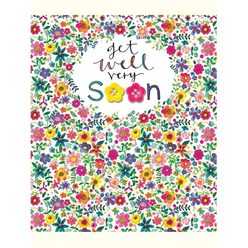 Get Well Soon Button Card by Rachel Ellen