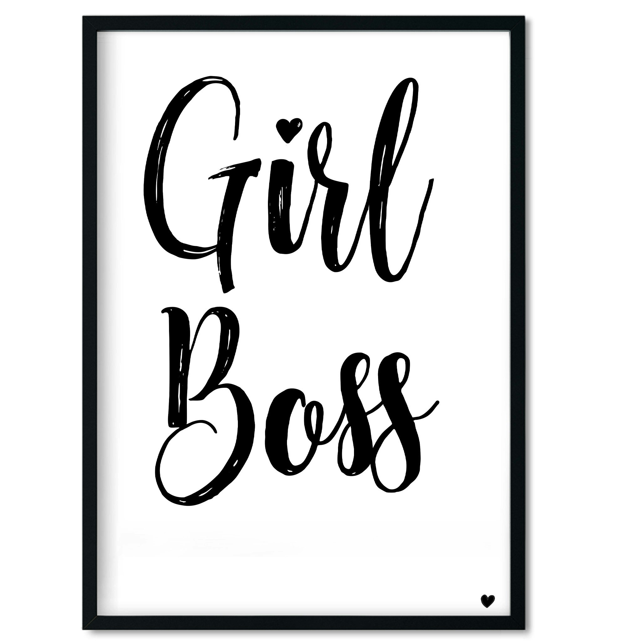 'Girl Boss' Black Typography A3 Print by Five And Dime
