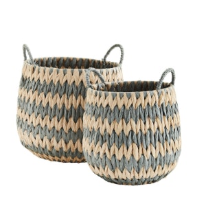 Natural Grey Wicker Baskets by Madam Stoltz