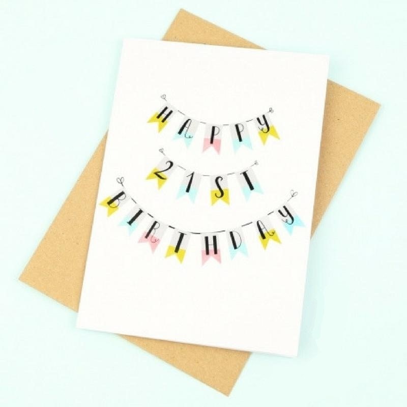 Happy 21st Birthday Card by Hyde And Seek