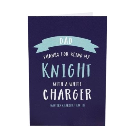 Knight With A White Charger Fathers Day Card by Hyde And Seek