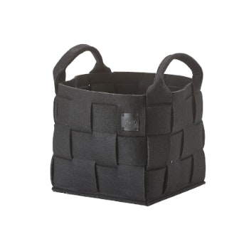 Small Black Hide Felt Laundry/Storage Basket by Zone Denmark